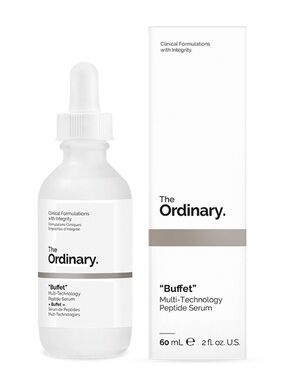 The Ordinary White and Gray 'Buffet' Peptide Serum Box